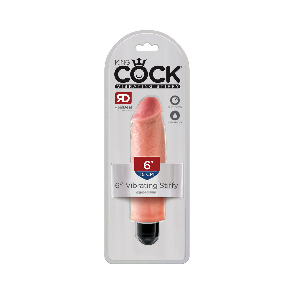 King Cock 6 inches Vibrating Stiffy Beige