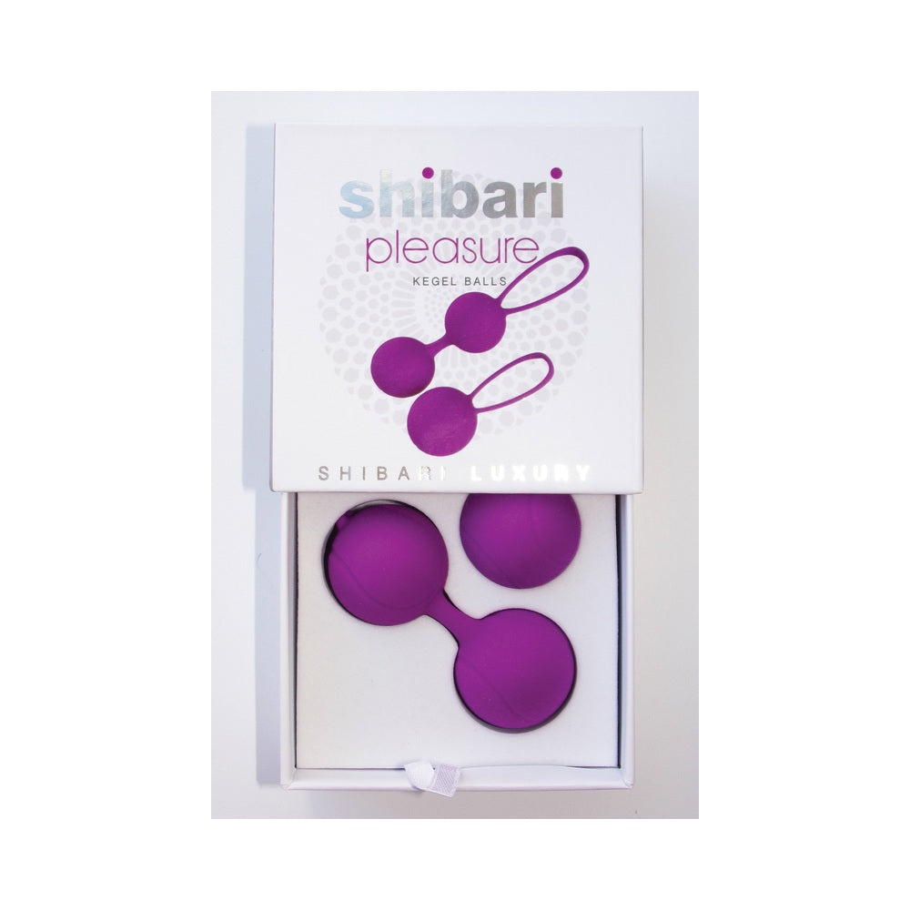 Shibari Pleasure Balls Set Of Two 1 Double Ball 1 Single Ball Purple