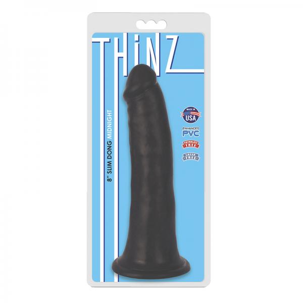 Thinz 8 Inch Slim Dildo- Black