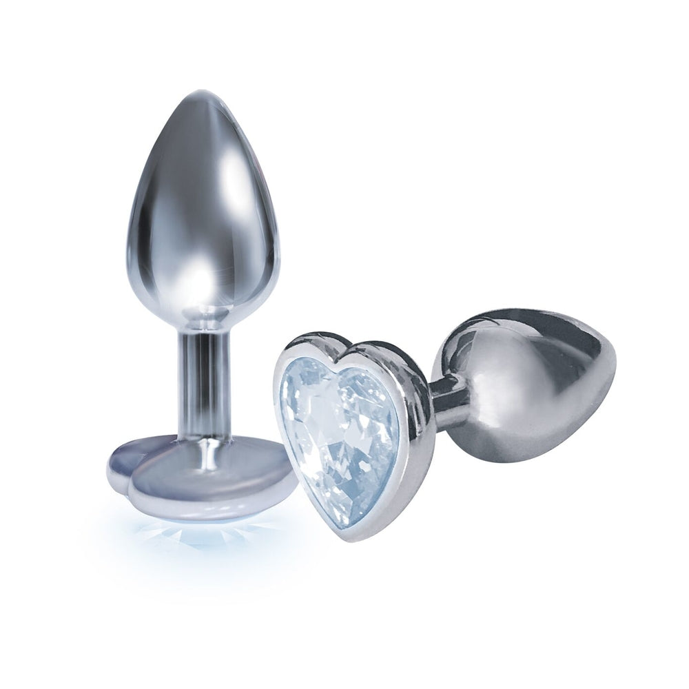 The 9's, The Silver Starter, Bejeweled Heart Stainless Steel Plug