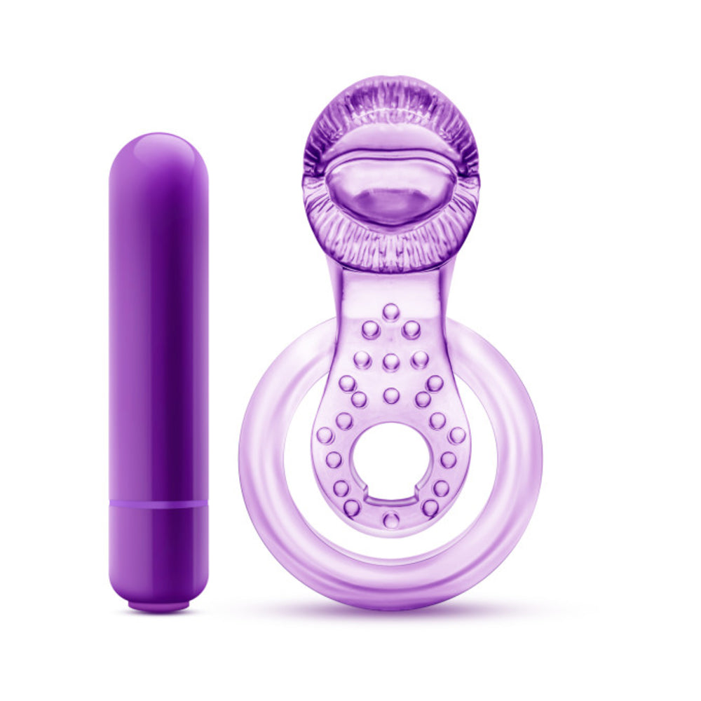 Play With Me - Lick It - Vibrating Double Strap Cockring - Purple