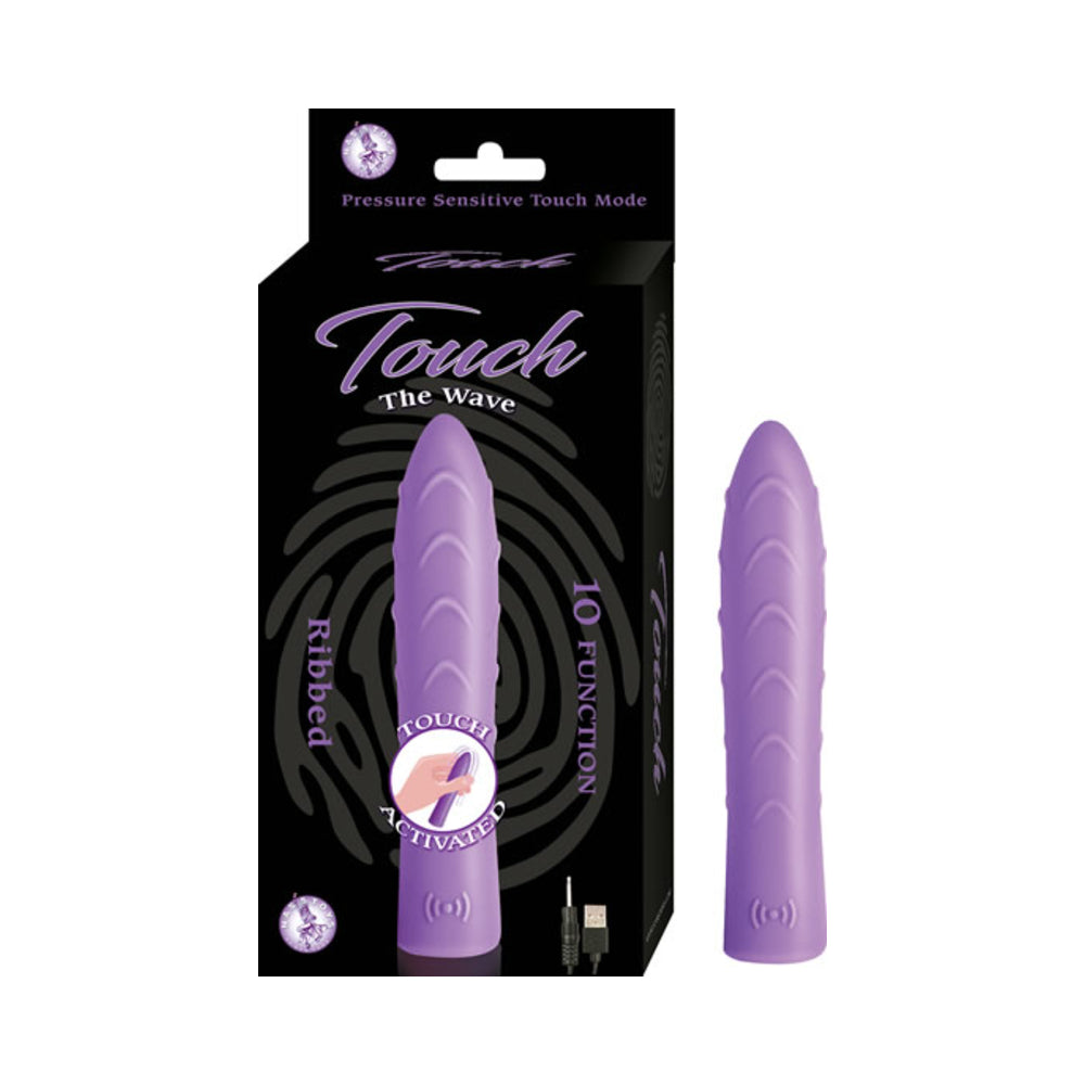 Touch The Wave Pressure Sensitive 10 Function Rechargeable Waterproof Lavender