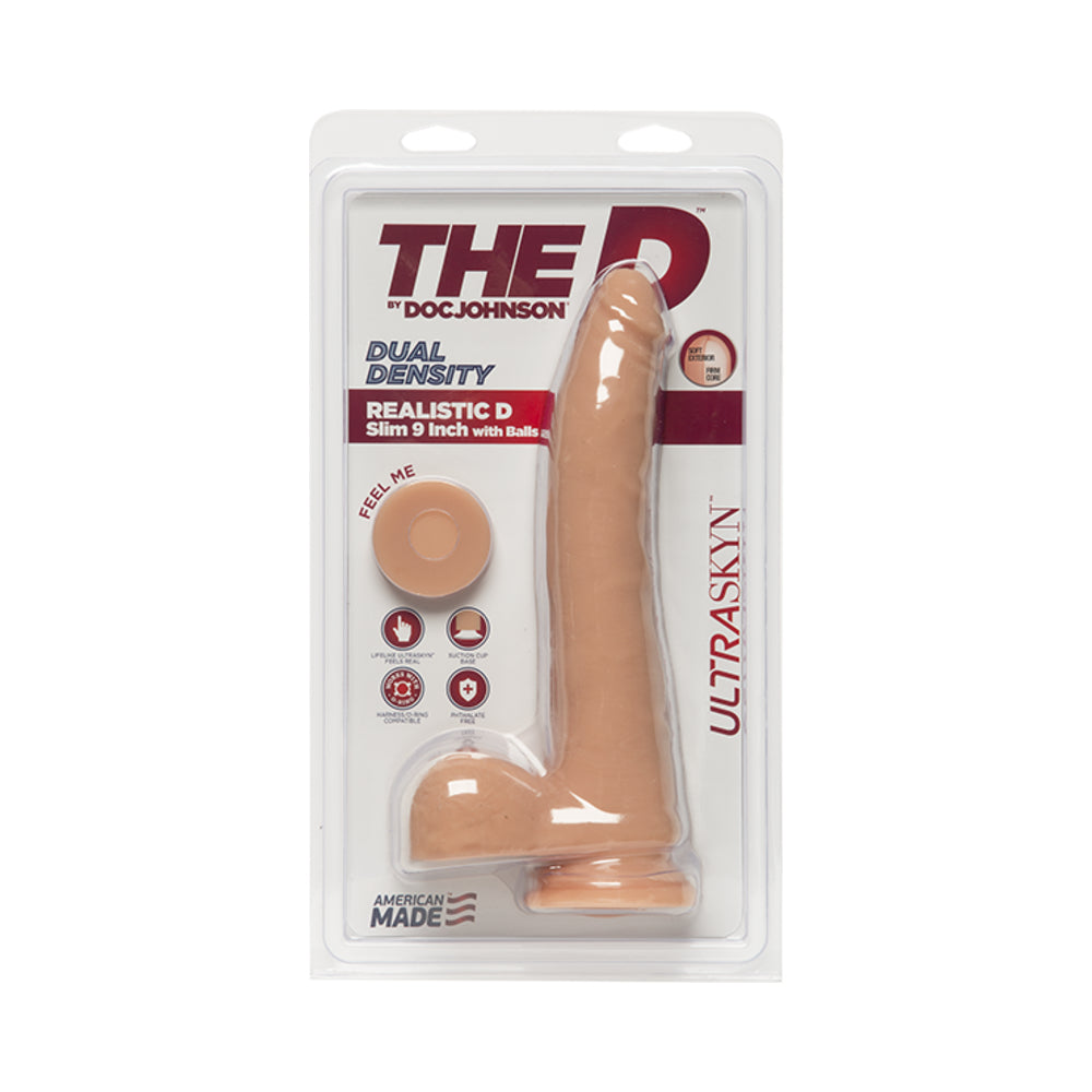 The D Realistic Slim 9in Ultraskyn Vanilla