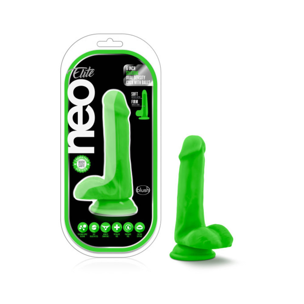 Neo Elite 6 inches Silicone Dual Density Cock & Balls