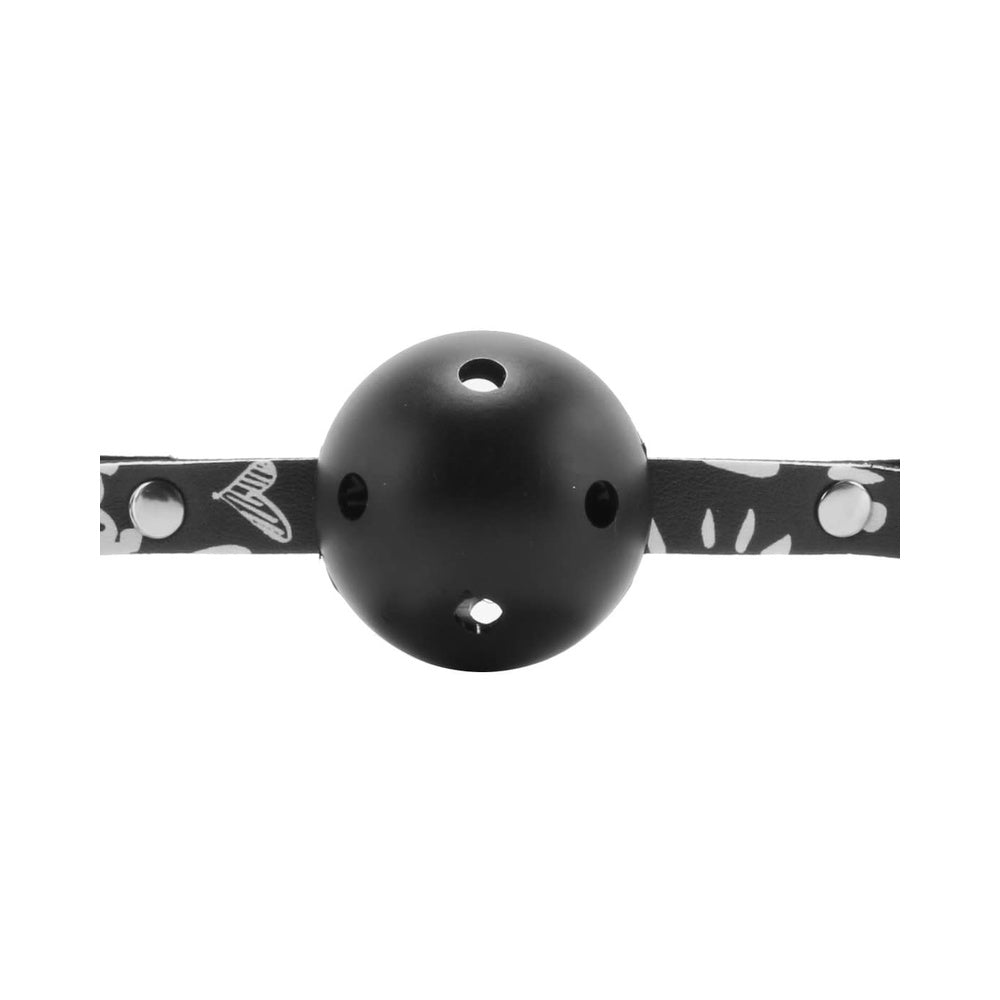 Breathable Ball Gag Love Street Art Fashion Black