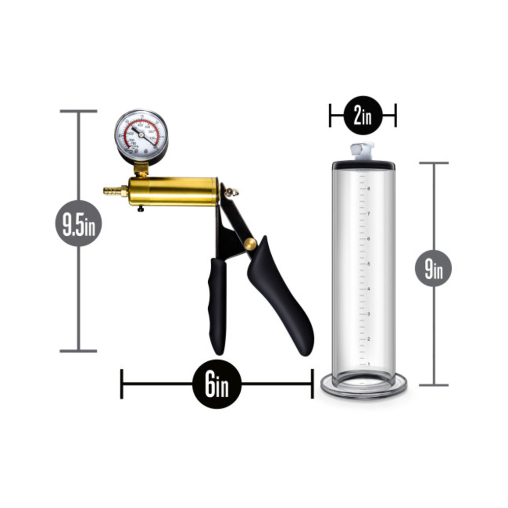 Performance - Vx6 Vacuum Penis Pump With Brass Pistol & Pressure Gauge - Clear