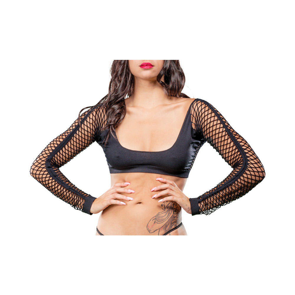 Black Crotchless Mesh/Fishnet Legging