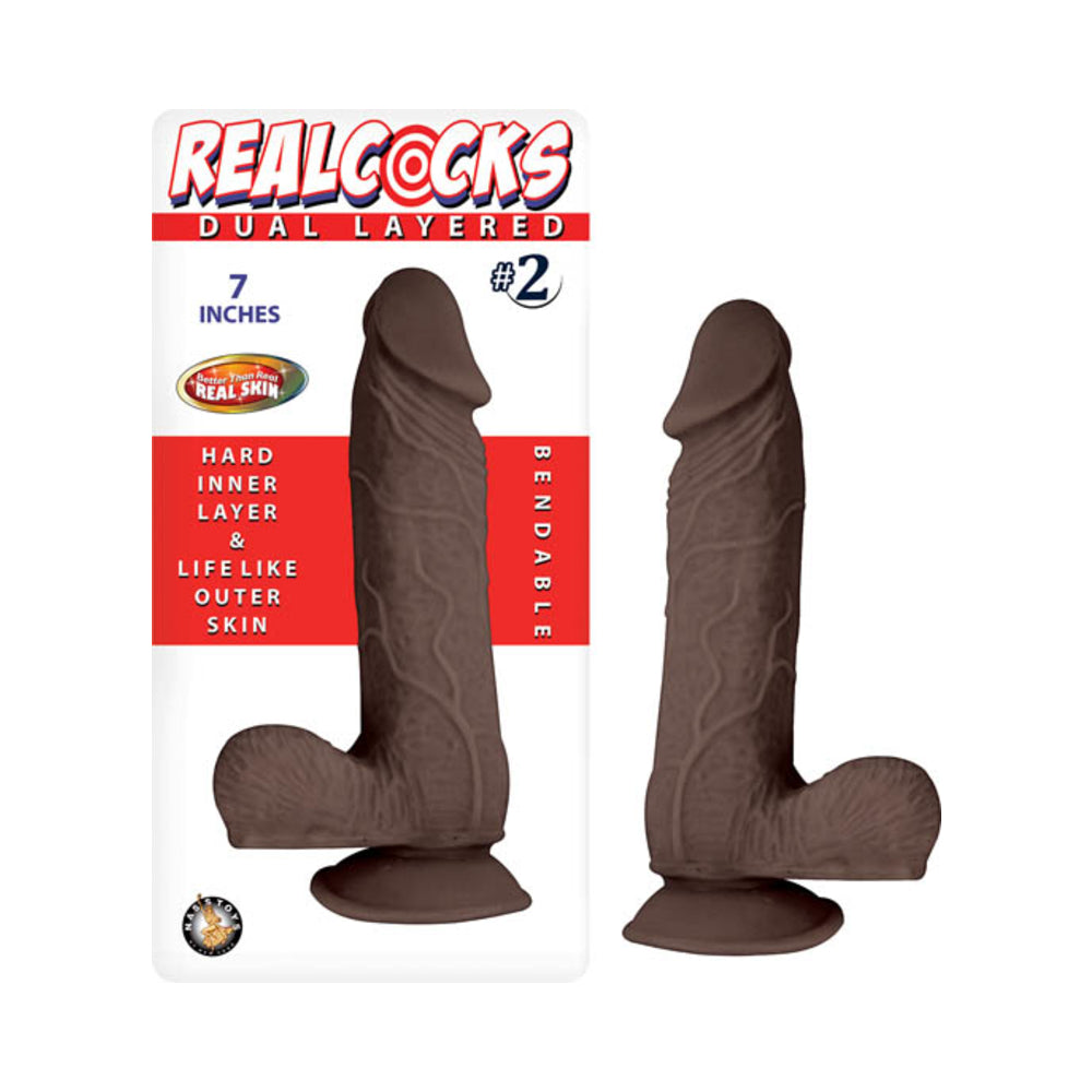 Realcocks Dual Layered #2 7In Dark Brown