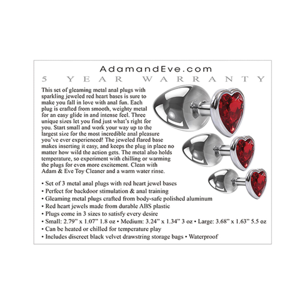 Three Hearts Gem Anal Plug Kit
