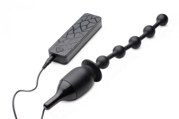 Voodoo Beads 10X Vibrating Silicone Anal Wand Black