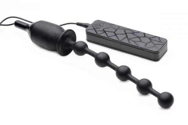 Voodoo Beads 10X Vibrating Silicone Anal Wand Black
