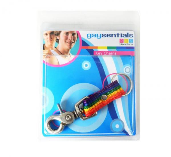 Gaysentials Rainbow Nylon Key Tag Scissor Snap