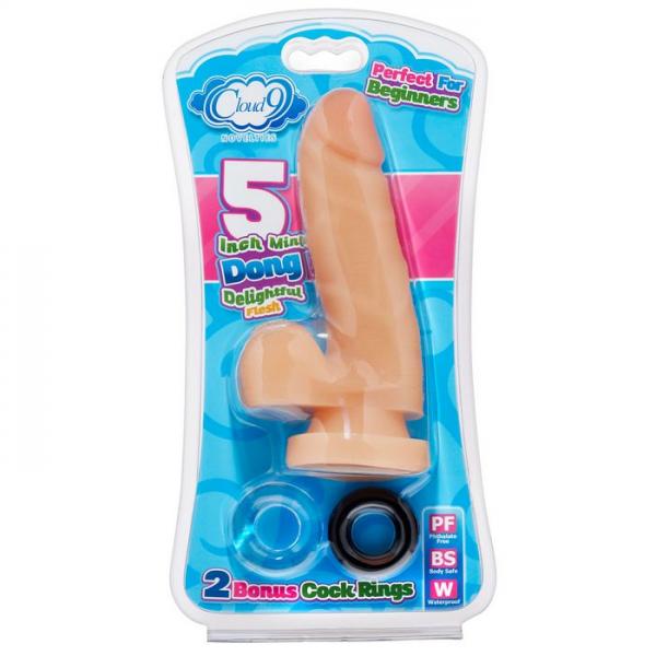 Cloud 9 5 inches Dildo with Cock Rings Beige