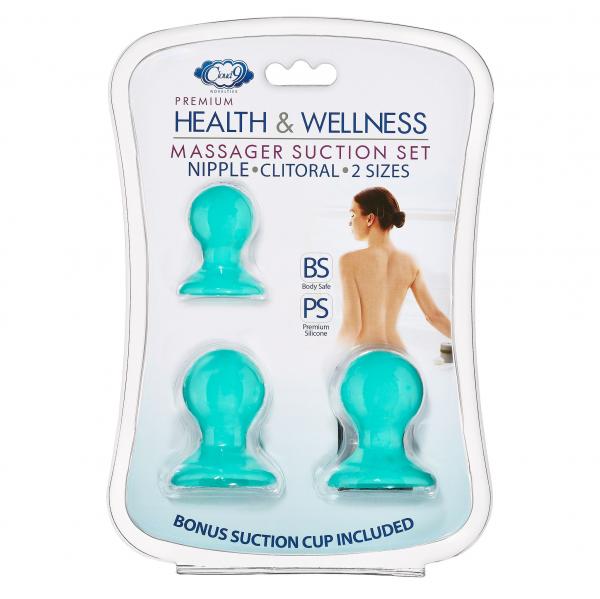 Cloud 9 Health & Wellness Nipple & Clitoral Massager Suction Set Teal
