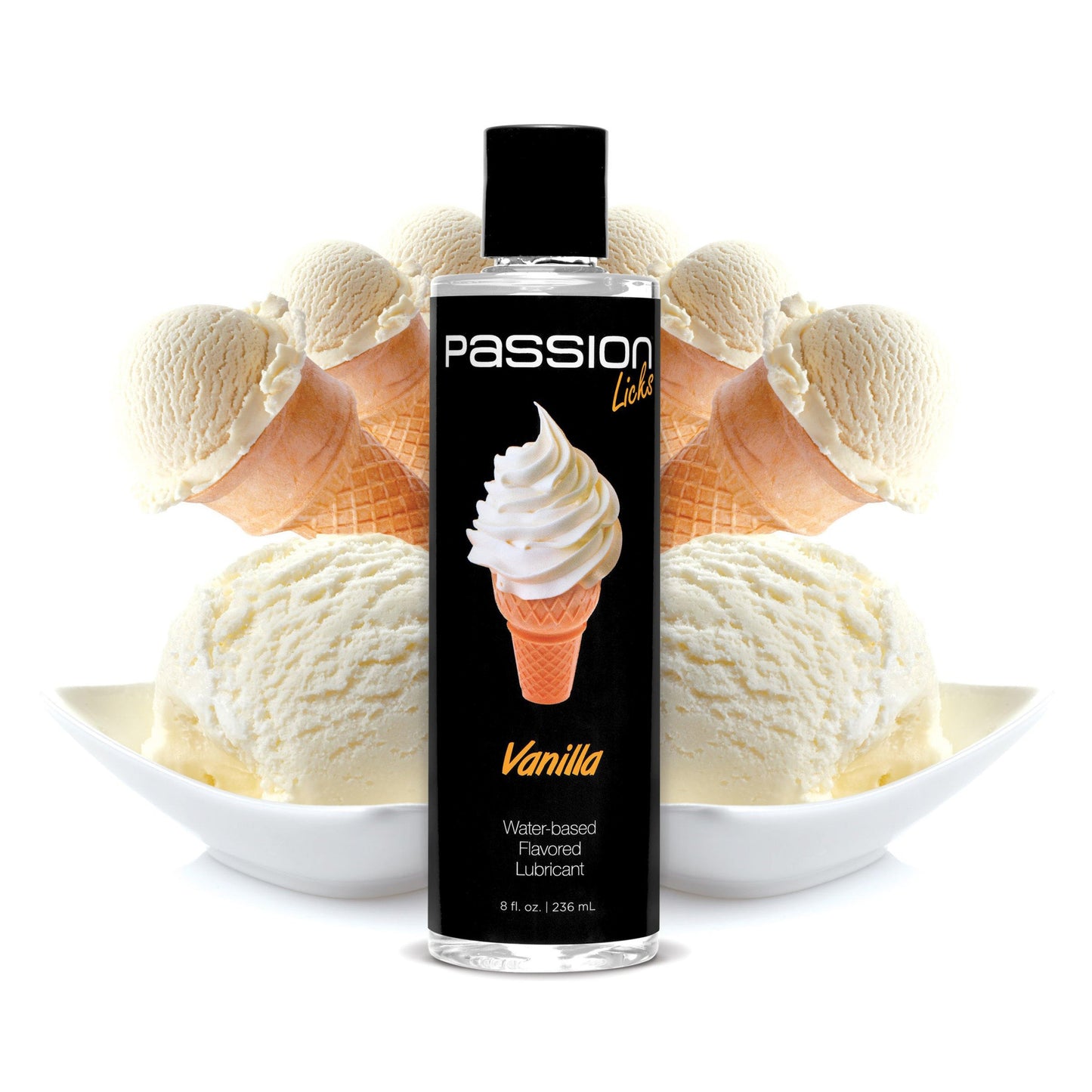 Passion Licks Vanilla Water Based Flavored Lubricant - 8 Oz