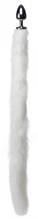 TAILZ EXTRA LONG ARCTIC MINK TAIL METAL ANAL PLUG