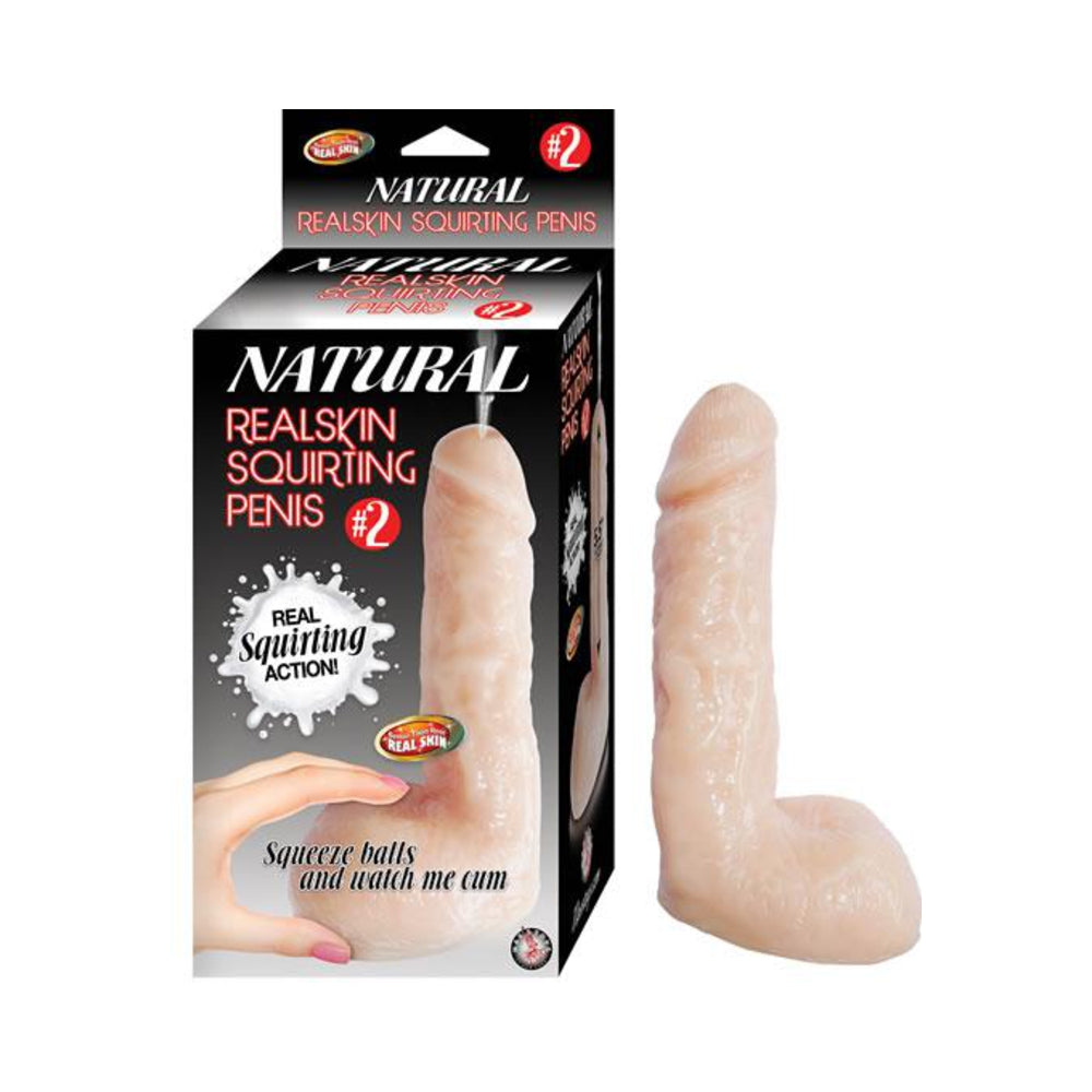 Natural Realskin Squirting Penis 2 7 inches Dildo Beige