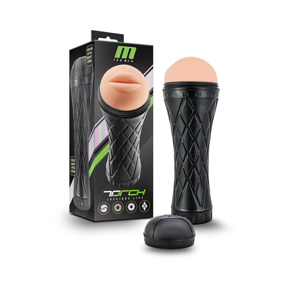 M For Men The Torch Luscious Lips Beige Stroker