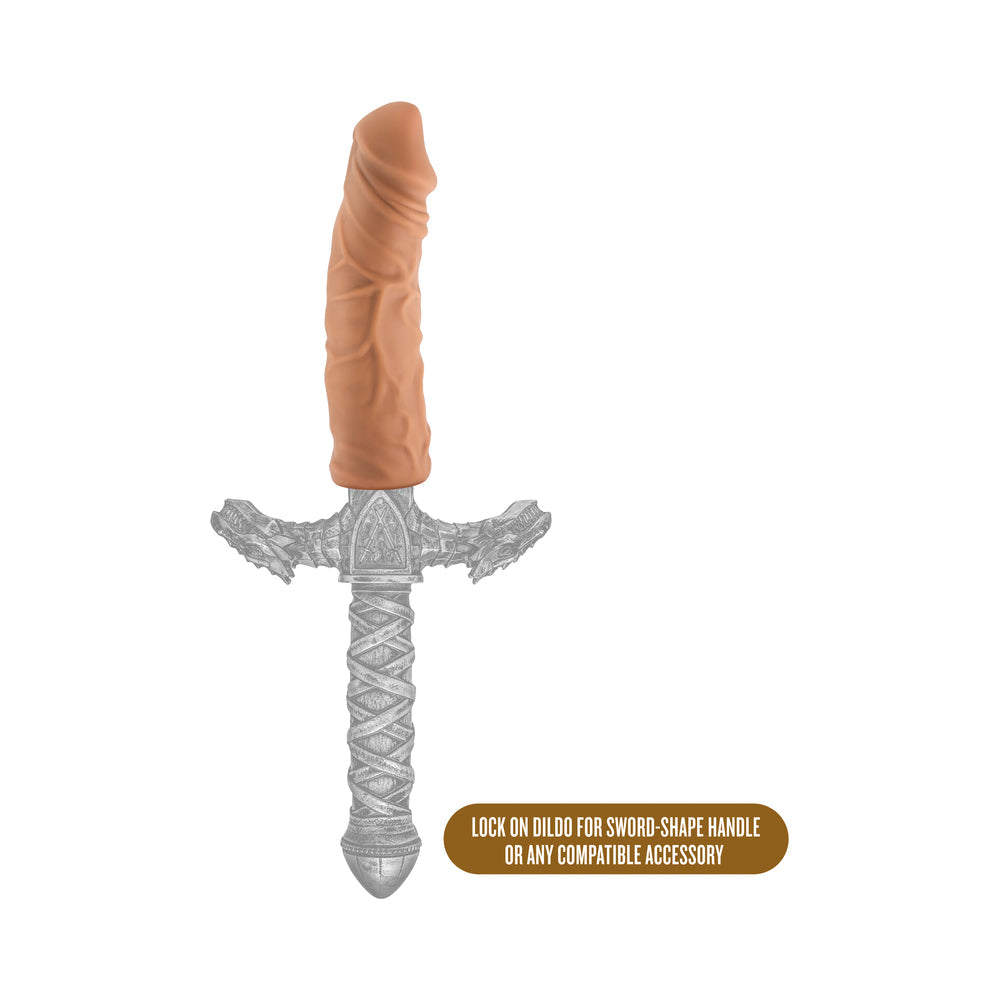 The Realm Realistic 8 Inches Lock On Dildo Mocha