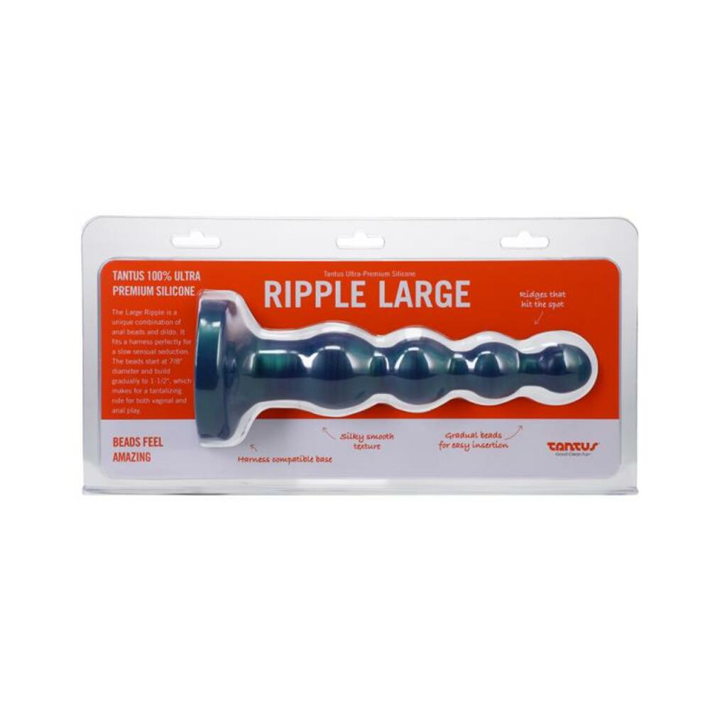 Tantus Ripple Large 8 In. Anal Beads Dildo Medium-firm Malachite
