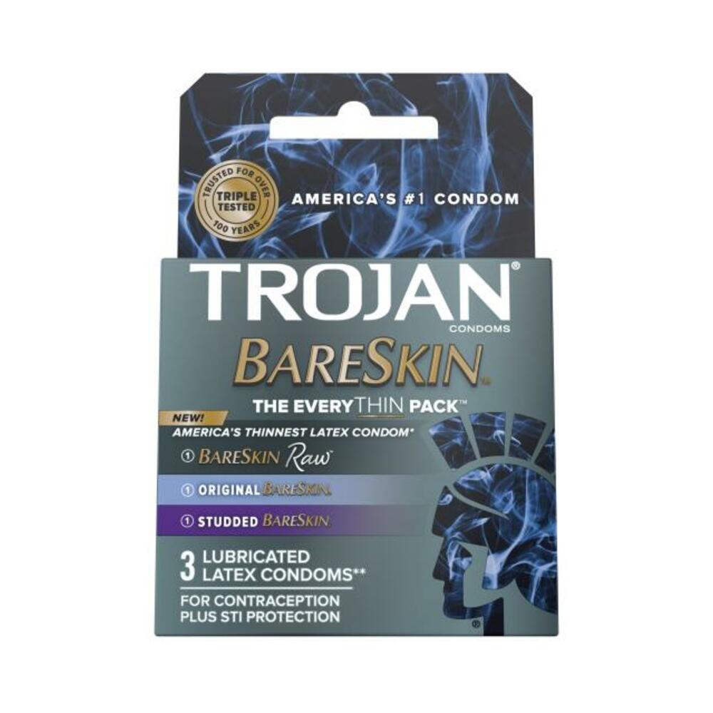 Trojan Bareskin Everythin 3-pack - Bareskin Raw, Original, And Studded