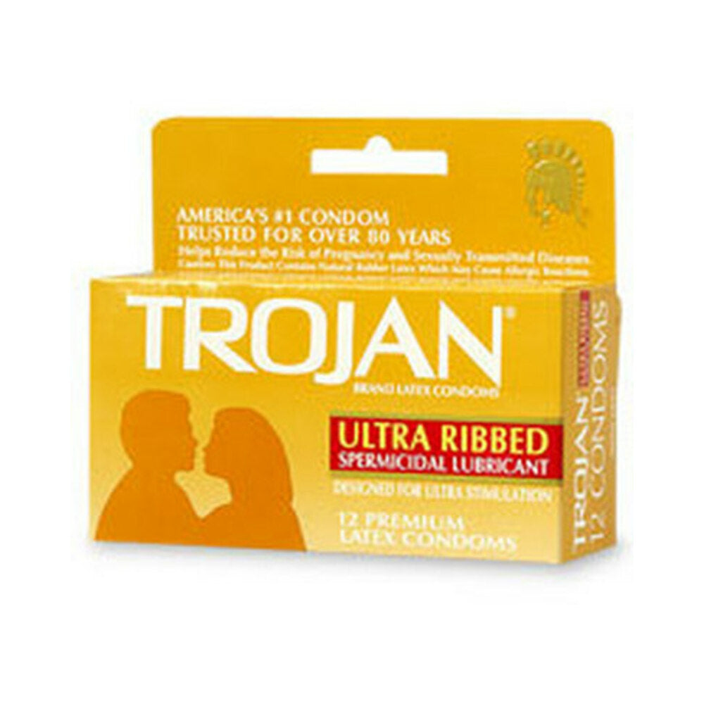 Trojan Stimulations Ultra Ribbed 12 Pack