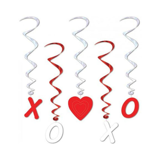 Valentines X's & O's Whirls - Red/white