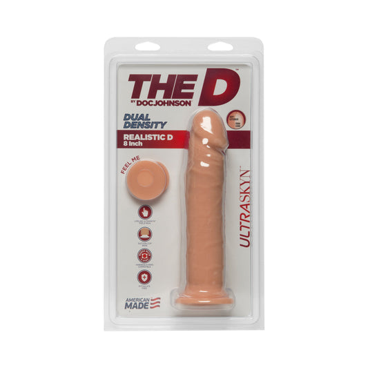 The D Realistic D 8 inches Ultraskyn Dildo Beige