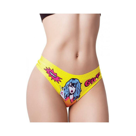 mememe Comic Fans Printed Thong Xl