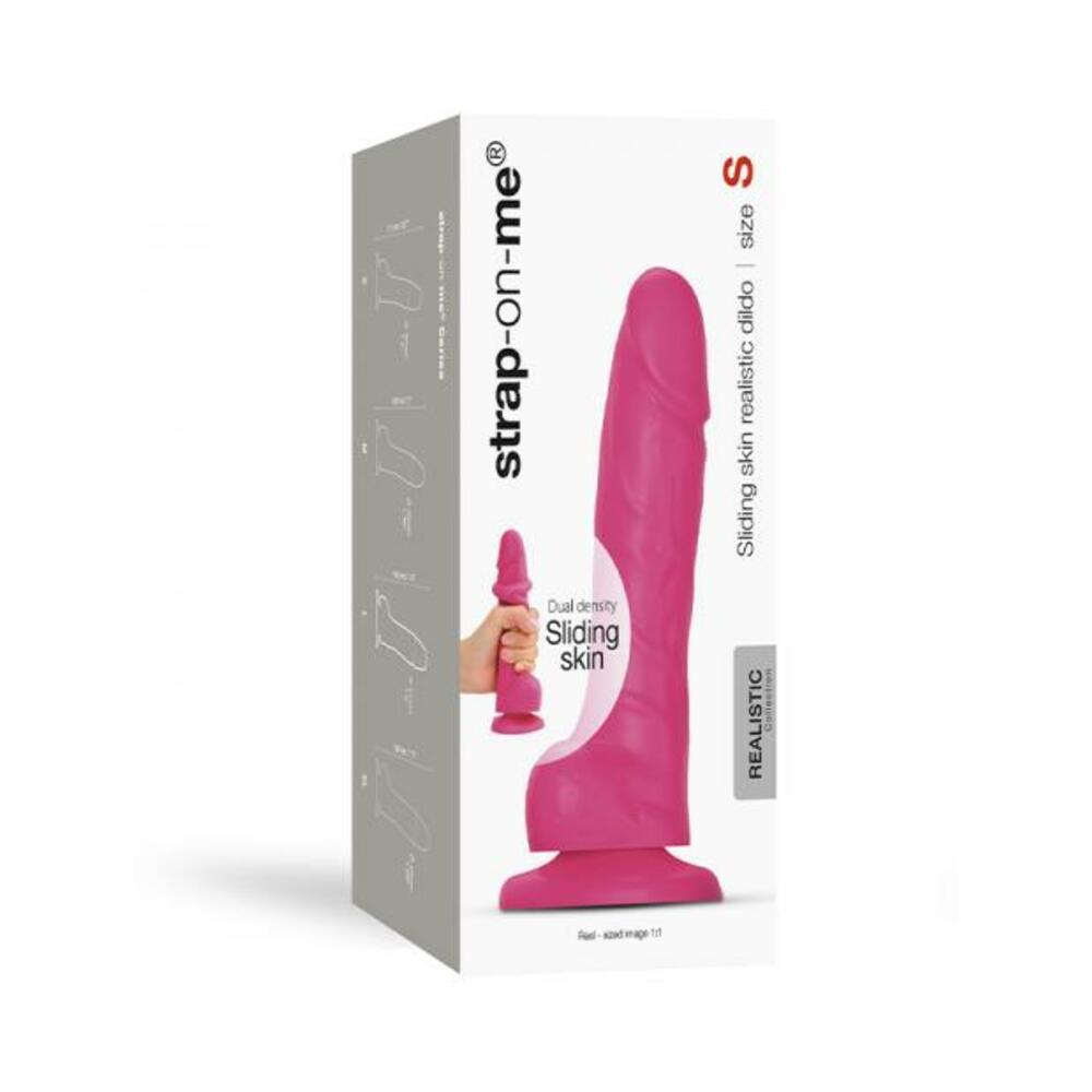 Strap-on-me Sliding Skin Realistic Dual-density Dildo Fuchsia S