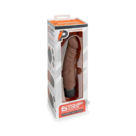 Pc Realistic Vibrator 6.5 Dk Brown