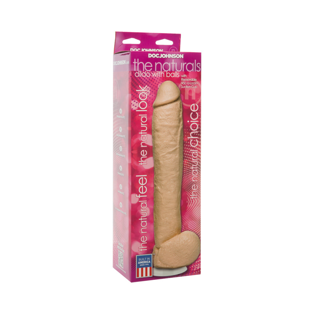 The Naturals 12 inches Dong With Balls Beige