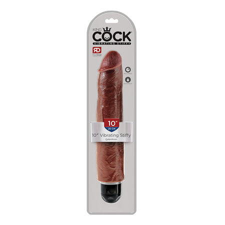 King Cock  10 Vibrating Stiffy - Brown