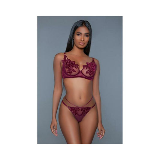 Bewicked Evangeline Set Burgundy L/xl
