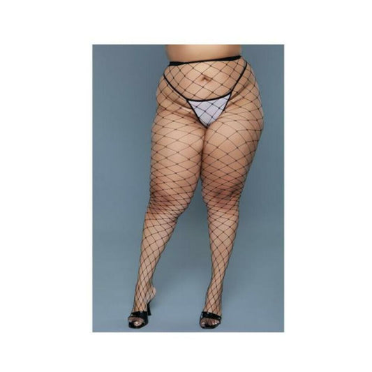 Bewicked Oversized Fishnet Pantyhose Black Queen Size