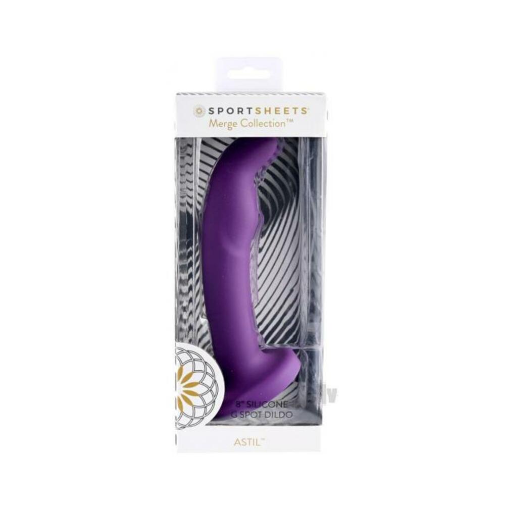 Merge Astil 8 In. Suction Cup G-spot Dildo Purple