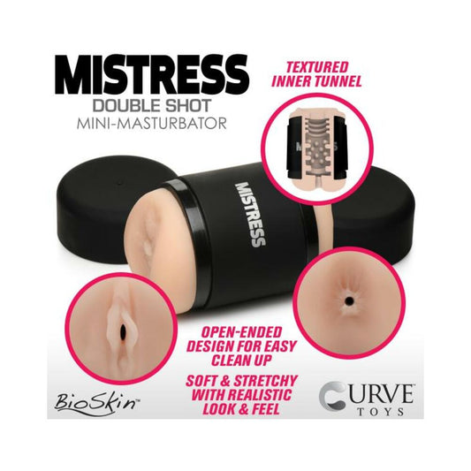 Mistress Double Shot Pussy And Ass Stroker - Light
