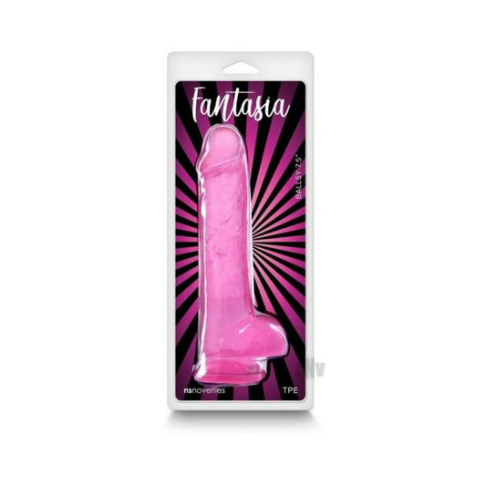 Fantasia Ballsy 7.5 In. Jelly Dildo Pink