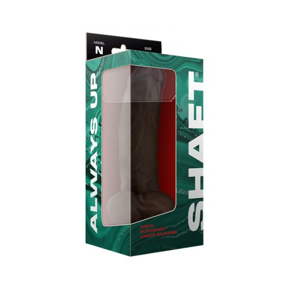 Shaft Model N Liquid Silicone Dong With Balls 9.5 In. Mahogany