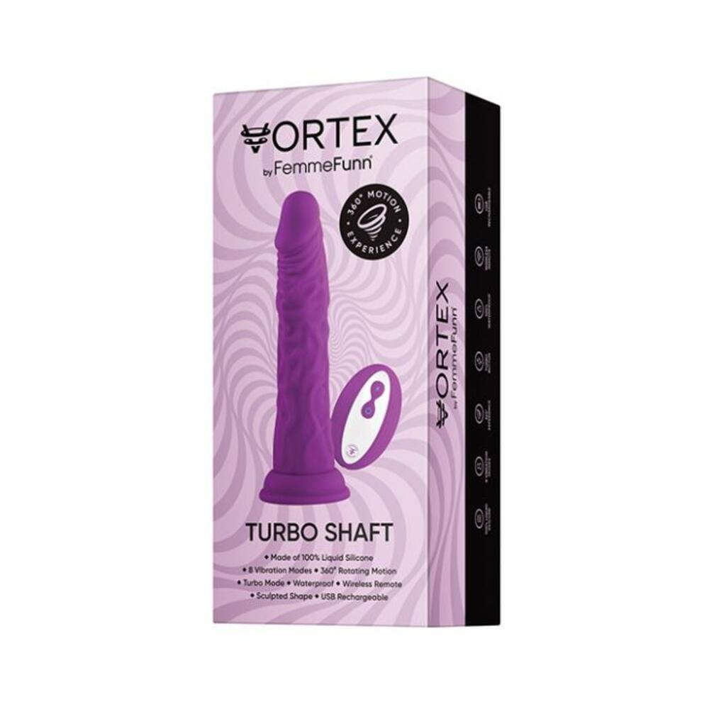 Femmefunn Vortex Turbo Shaft 2.0 Rotating And Vibrating Dildo Purple