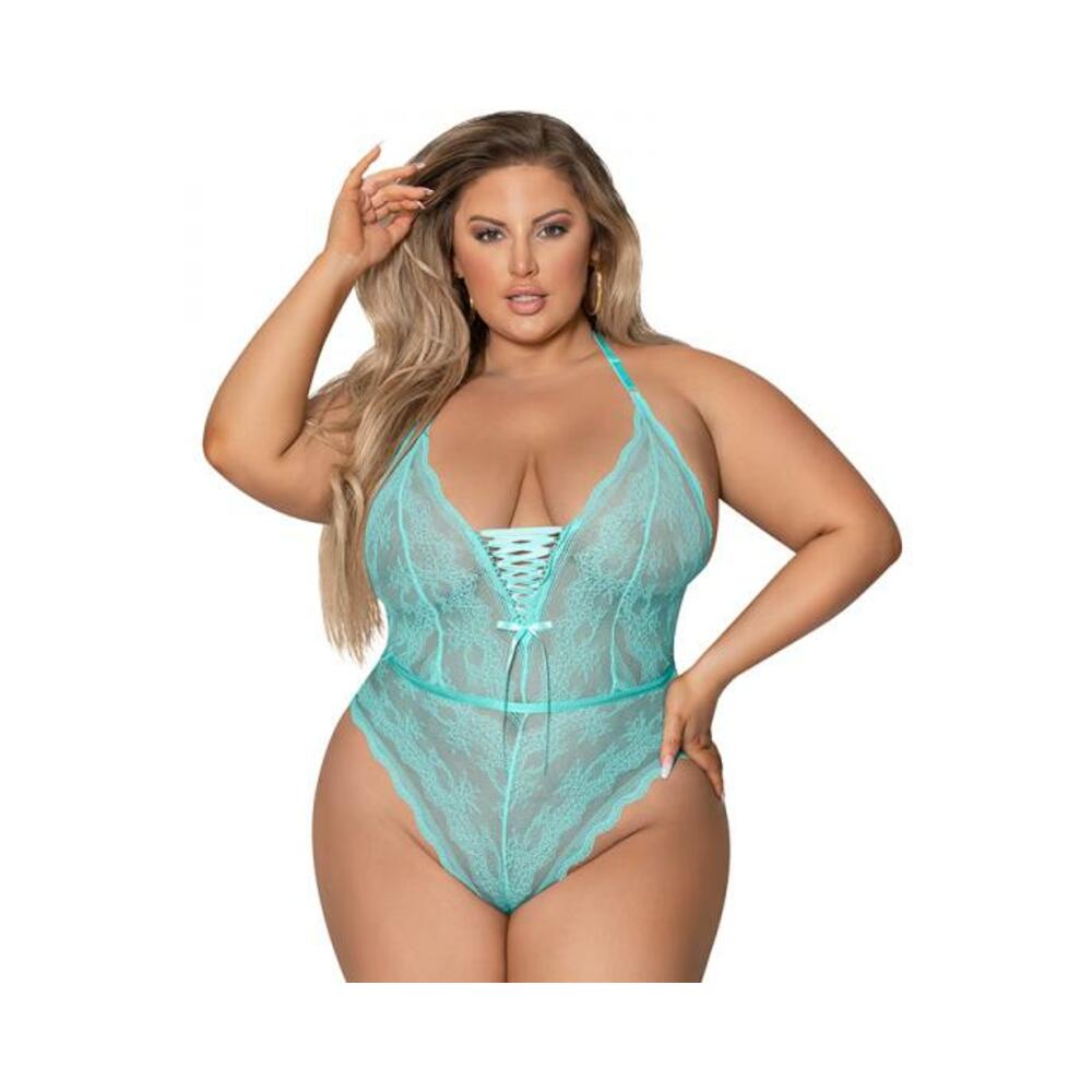 Magic Silk Seabreeze Teddy W Snap Crotch Turrquise Queen  Size