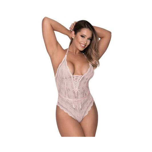 Magic Silk Seabreeze Teddy W Snap Crotch Blush L/xl