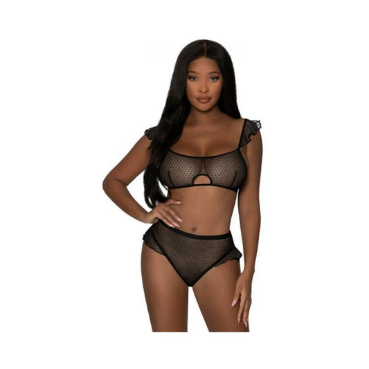 Magic Silk Girl Next Door Bralette & Panty Black S/m