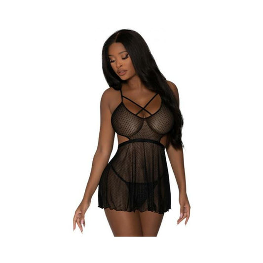 Magic Silk Girl Next Door Babydoll & Panty Black S/m