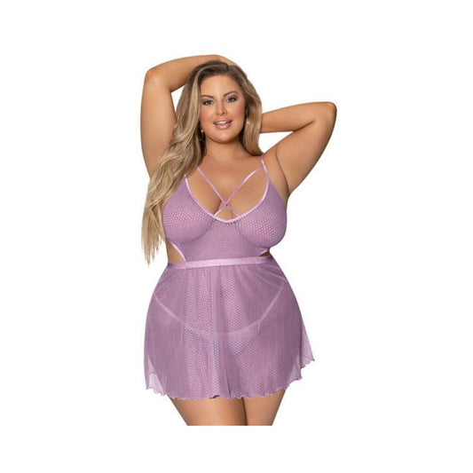 Magic Silk Girl Next Door Babydoll & Panty Lilac Queen Size