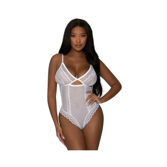 Magic Silk Modern Romance Cheeky Teddy White L/xl