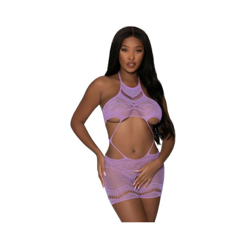 Magic Silk Seamless Crotchless Romper Lavender Os