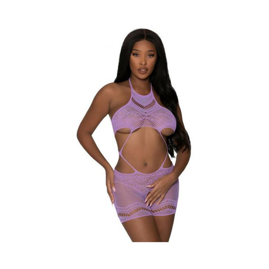 Magic Silk Seamless Crotchless Romper Lavender Os