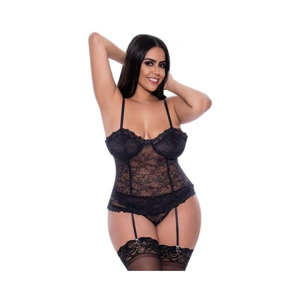 Magic Silk Ooh La Lace Bustier & Panty Set Black Queen