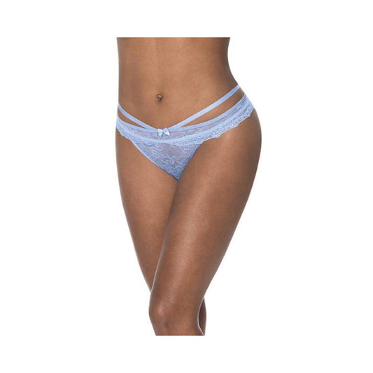 Magic Silk Ooh La Lace Peek-a-boo Cheeky Panty Periwinkle S/m
